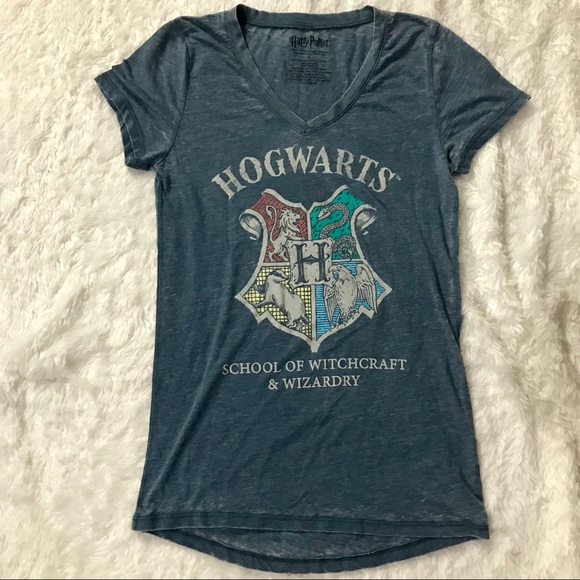 Harry Potter Tops - Harry Potter Hogwarts Crest Burnout T-Shirt